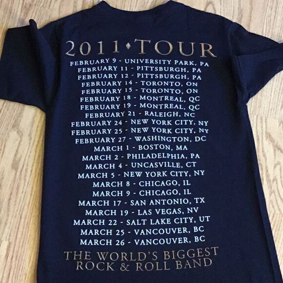 BON JOVI tour tee from 2011 with concert cities on back - Picture 5 of 8